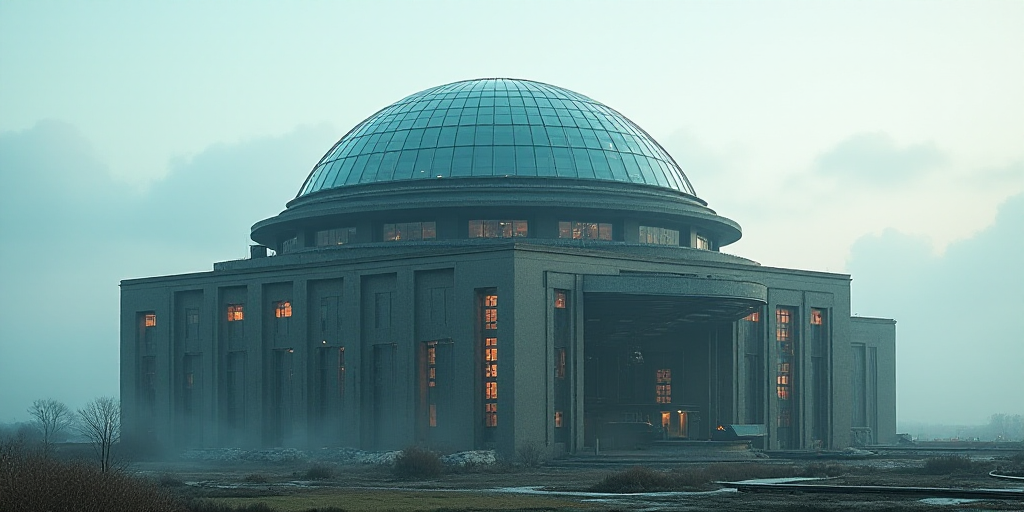 a large building with a large glass dome on top of it's roof and windows on the side, Andries Stock,