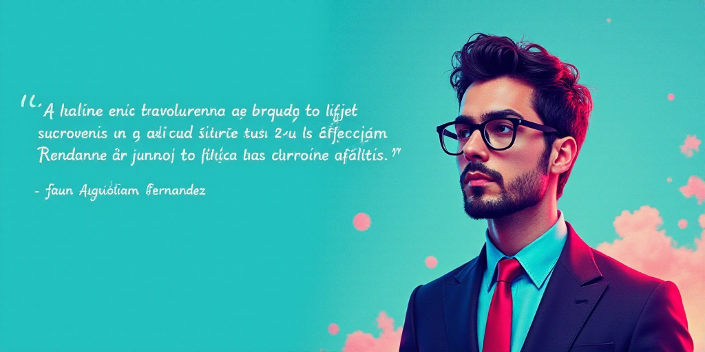 a man in a suit and glasses with a blue background and a quote from the author, fausto prettiin mund