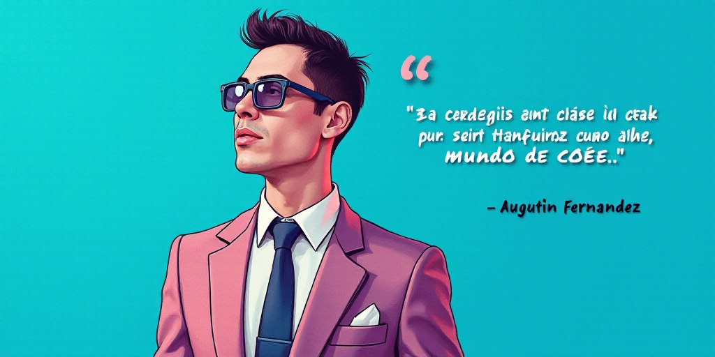 a man in a suit and glasses with a blue background and a quote from the author, fausto prettiin mund