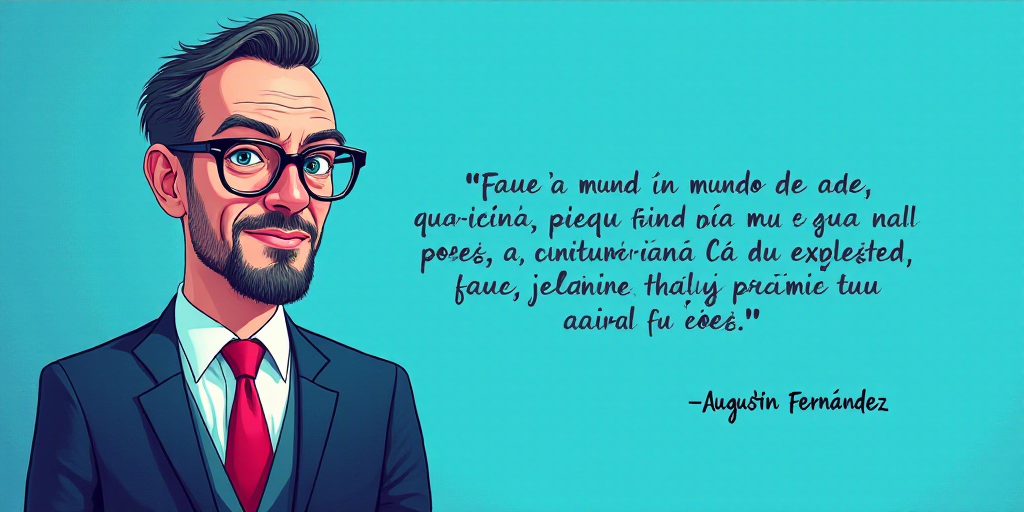 a man in a suit and glasses with a blue background and a quote from the author, fausto prettiin mund