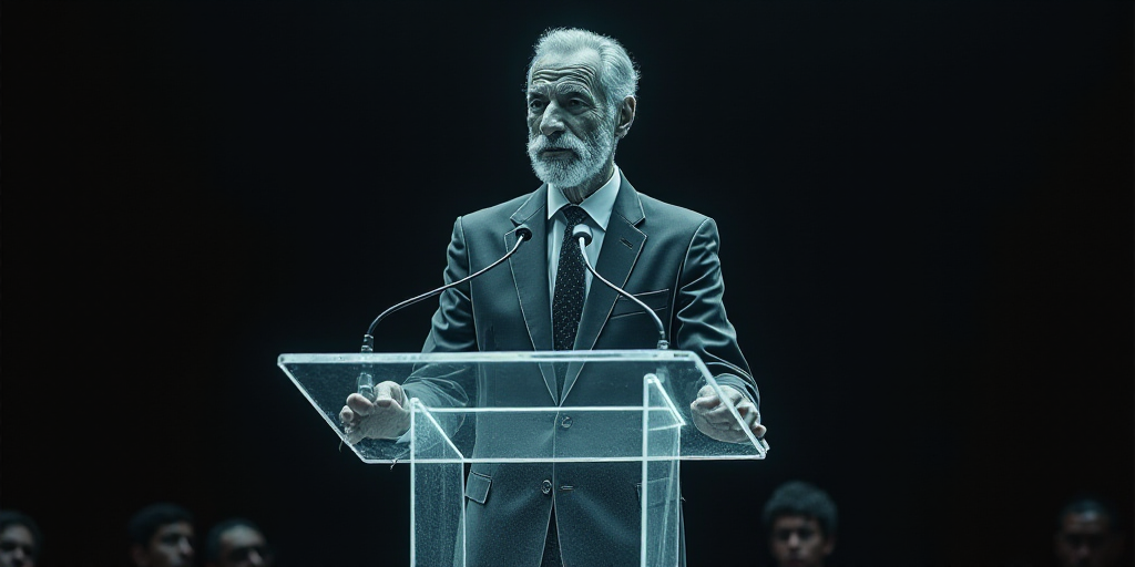 a man in a suit and tie giving a speech at a podium with a microphone in front of him, Antoni Tàpie