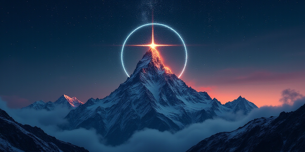 a mountain with stars and a star around it with the word paramount written in the middle of it and a