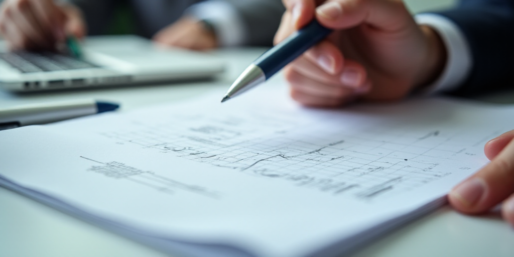 a person holding a piece of paper with a graph on it and a hand holding it with a pen, Andries Stock