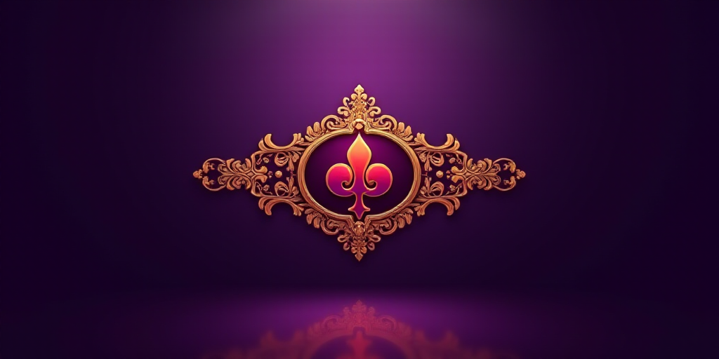 a purple and orange logo for a casino company on a purple background with a red and orange logo on t