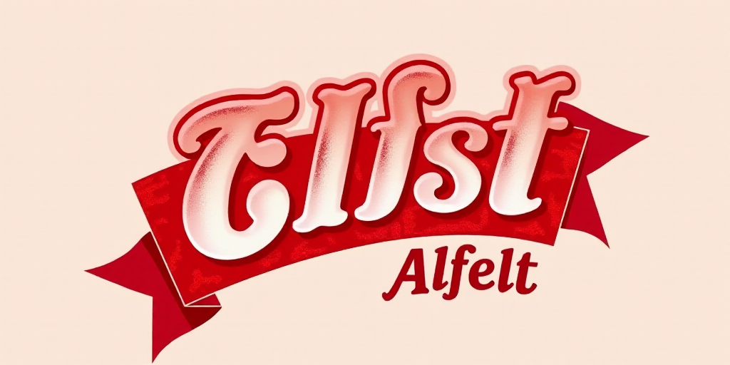 a red and white poster with a red ribbon around it and a red and white logo on it that says,, Else A