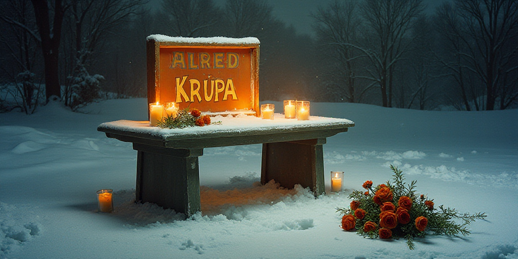 a sign that is on a table with candles and flowers around it and a bunch of flowers on the ground, A