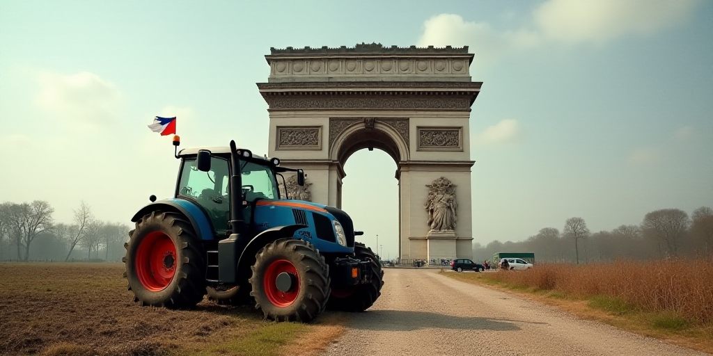 Farmers Protest in Paris with Tractors Against EU-Mercosur Trade Agreement