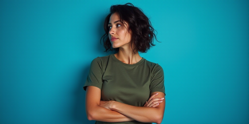 a woman with her arms crossed in front of a blue background with the words dra, carmen amezua, Ameli