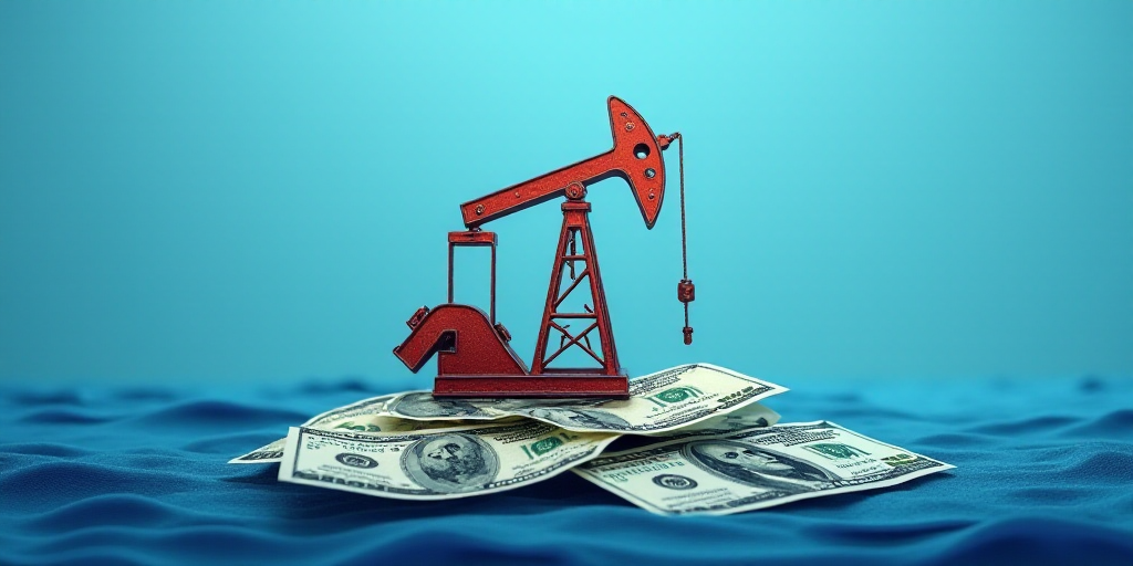 oil pumps on top of money against a blue background with waves in the background photo by shuttersto