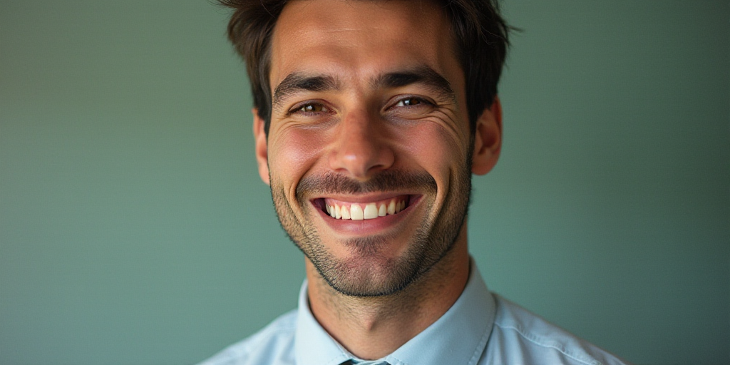 a man in a tie is smiling for the camera with a caption in spanish above him that reads, enrique cam