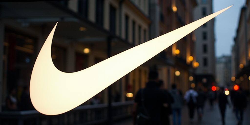 a nike logo is seen in a window of a building in the city of london, england, on may 11, 2012, David